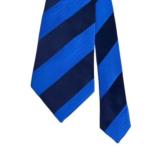 Duchamp London Men's Tie Striped Navy/Royal Blue Silk England 3 5/8" (W) 60" (L) - Picture 1 of 10